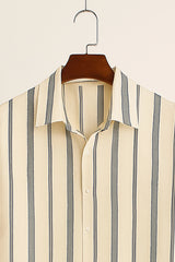 Cream Line Men's Casual Half Sleeve Shirt and Full Pant Set - XPCRDF