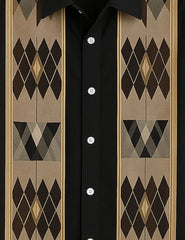 Men's Black Heritage Lines – Printed Half Sleeve Shirt - XPST