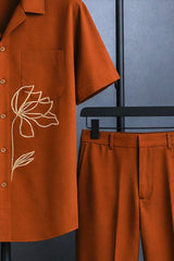 Classy Ember Flora Men's Casual Half Sleeve Shirt and Full Pant Set - XPCRDF