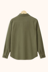 Men's Army Green Color Premium Full Sleeve Shirt - XPST