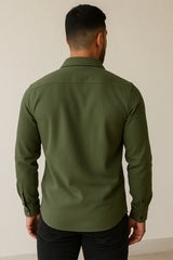 Men's Saga Green Color Premium Full Sleeve Shirt - XPST