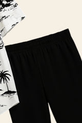 White Beach Men's Casual Half Sleeve Shirt and Full Pant Set - XPCRDF