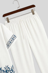 White Border Men's Casual Half Sleeve Shirt and Full Pant Set - XPCRDF