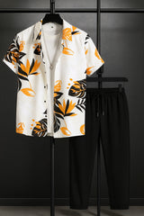 Yellow Leaf Men's Casual Half Sleeve Shirt and Full Pant Set - XPCRDF