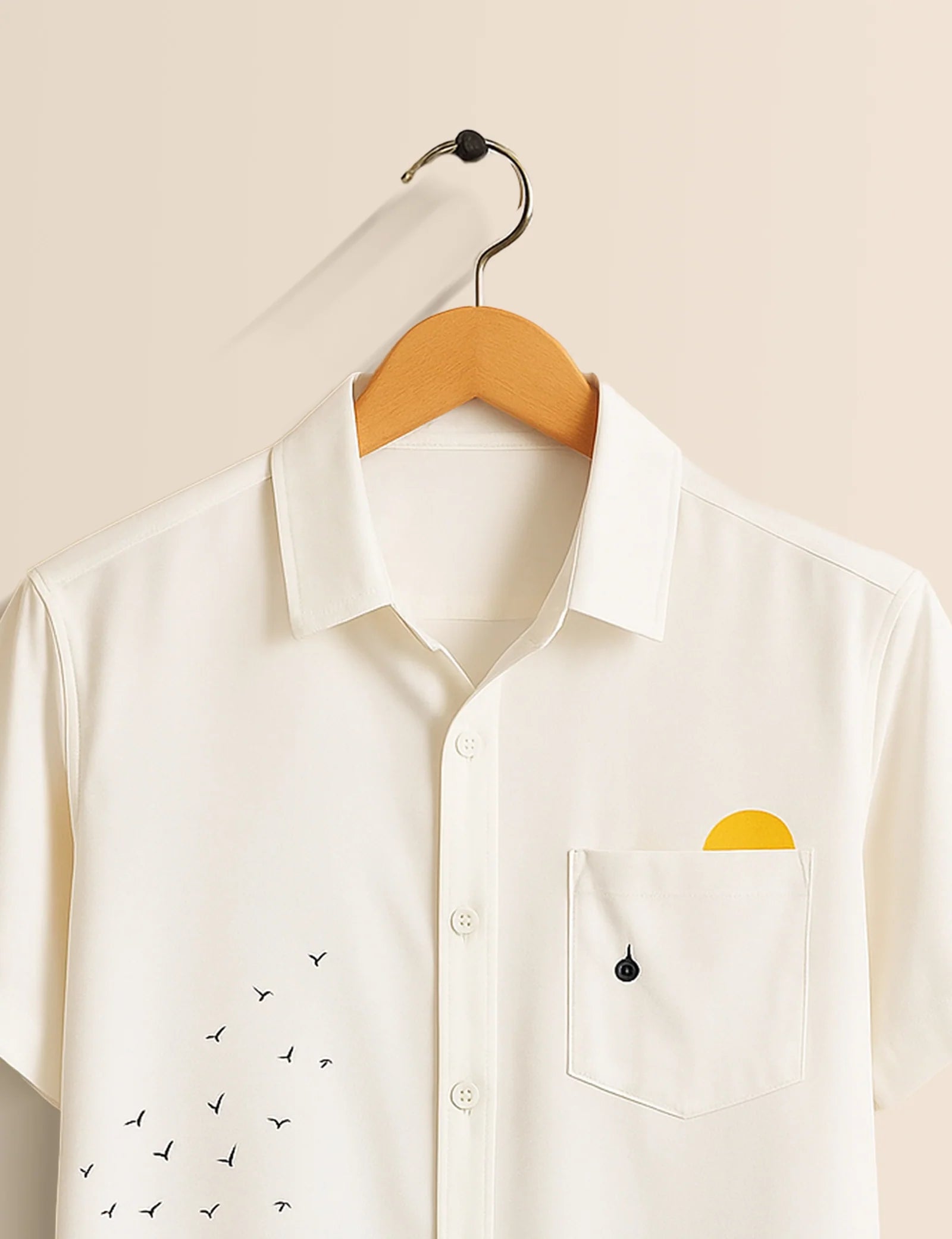 Men's White Ocean Wave Coastal Vibes - Printed Half Sleeve Shirt - XPST