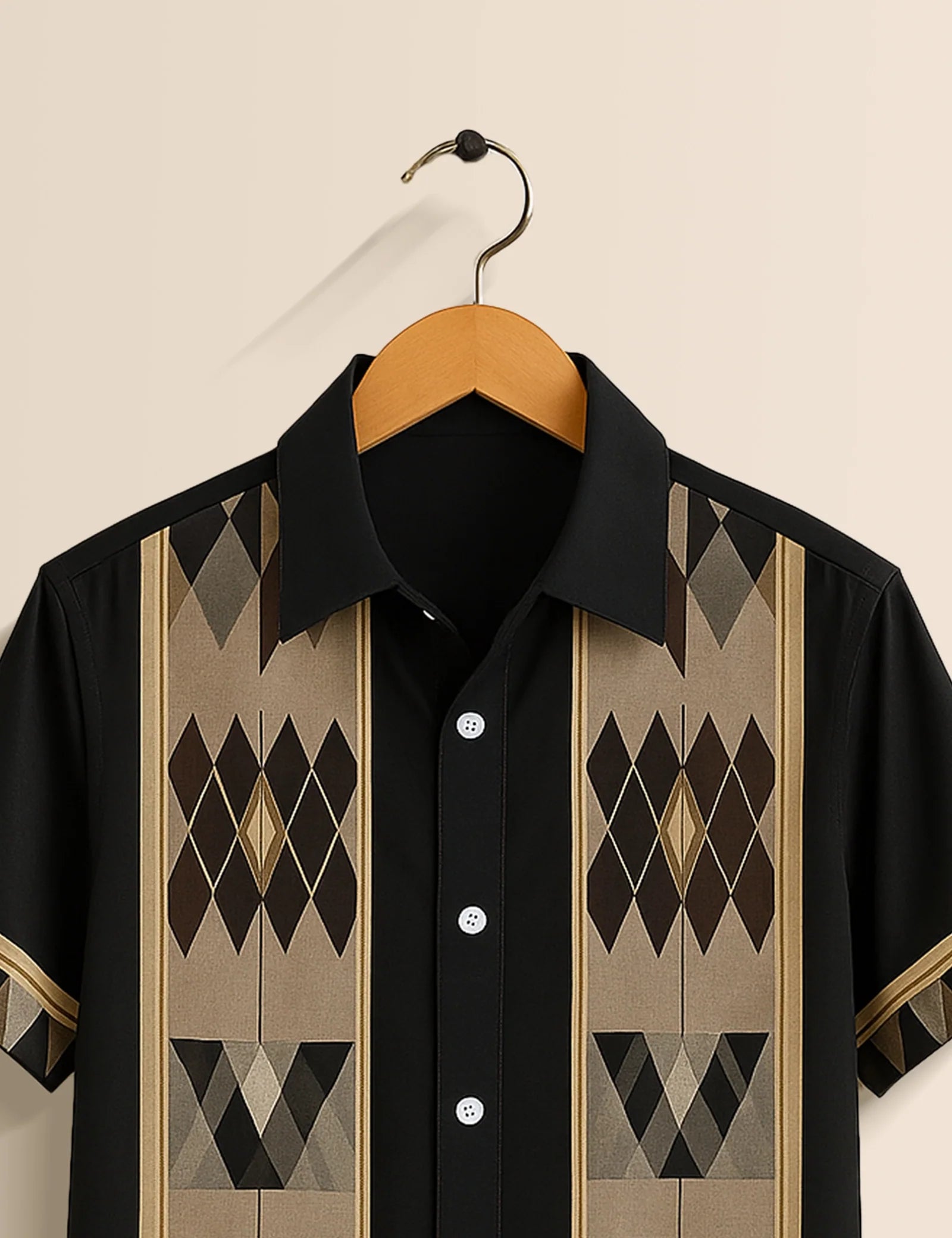 Men's Black Heritage Lines – Printed Half Sleeve Shirt - XPST