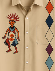 Men's Tribal Dancer Graphic – Printed Half Sleeve Shirt - XPST
