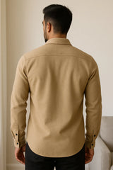 Men's Apricot Color Premium Full Sleeve Shirt - XPST