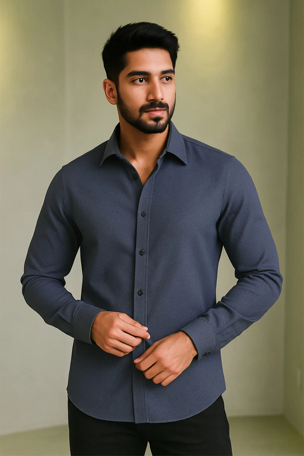 Men's Blue Color Premium Full Sleeve Shirt - XPST