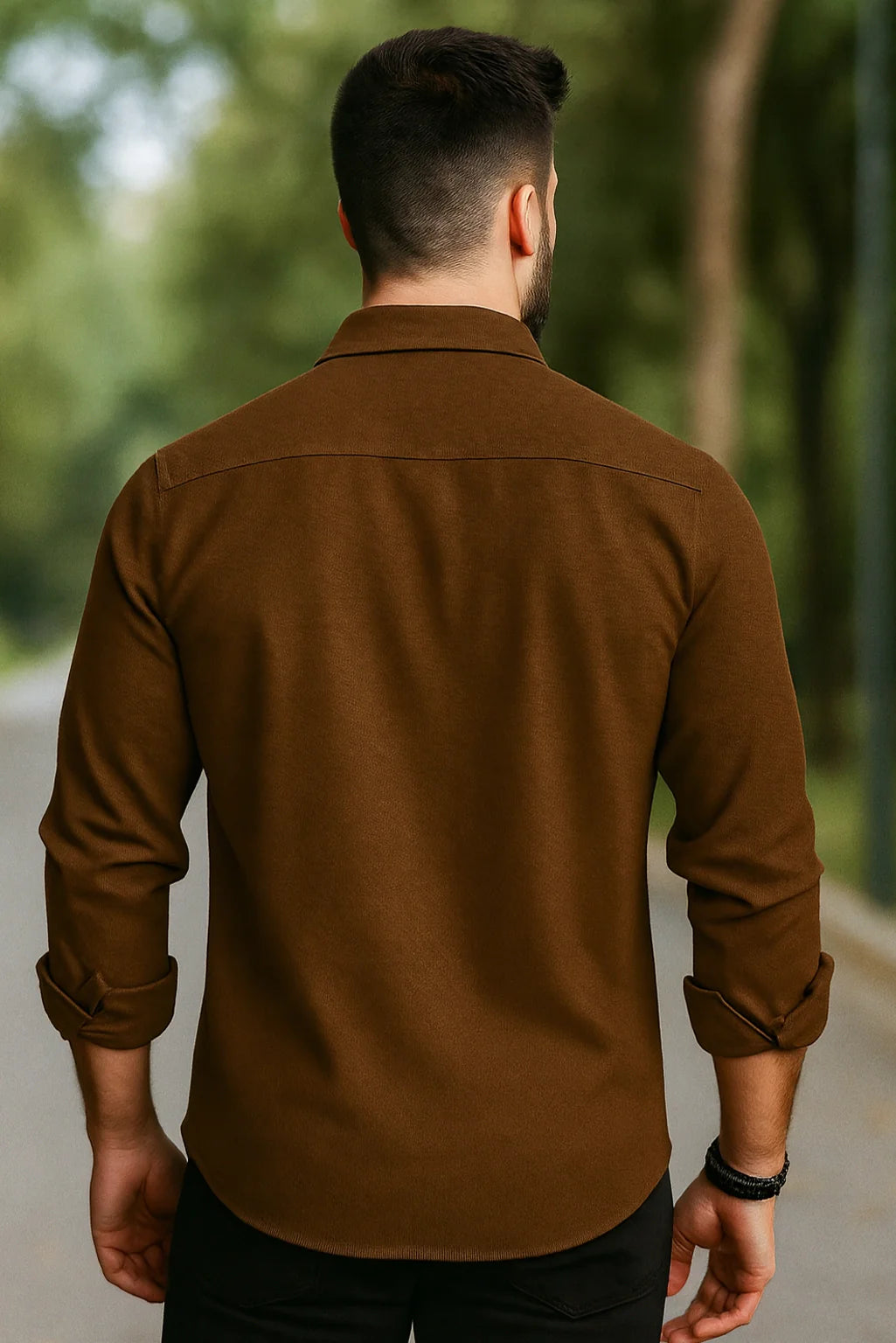 Men's Brown Color Premium Full Sleeve Shirt - XPST