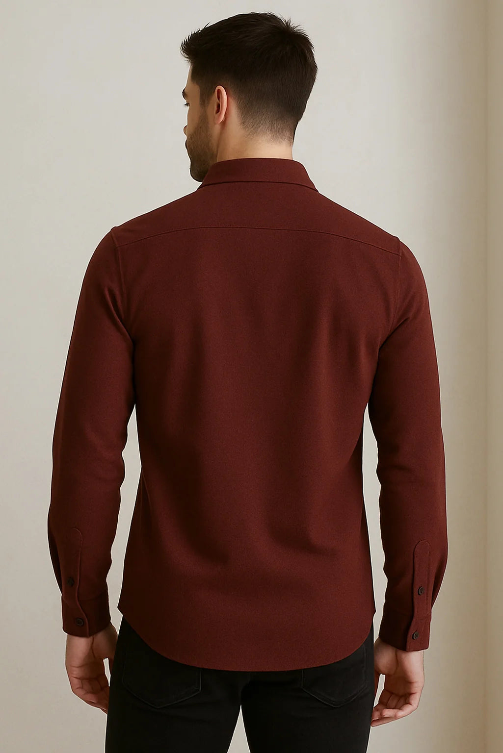 Men's Burgundy Color Premium Full Sleeve Shirt - XPST