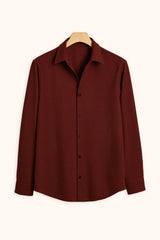 Men's Burgundy Color Premium Full Sleeve Shirt - XPST