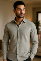 Men's Grey Color Premium Full Sleeve Shirt - XPST