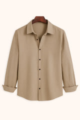 Men's Khaki Color Premium Full Sleeve Shirt - XPST