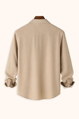 Men's Khaki Color Premium Full Sleeve Shirt - XPST